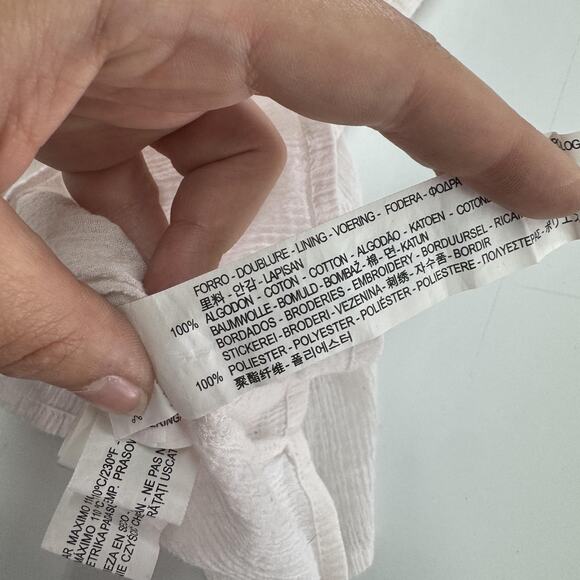 Zara‎ Basic Blouse Womens Medium Pink Black Embroidered Sleeveless Boho Top - Picture 4 of 7